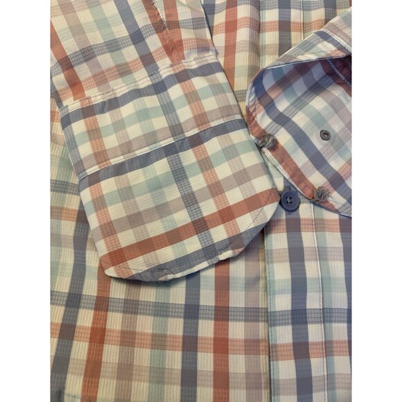 COOLIBAR Nassau Fishing Shirt Men Large Pastel Gingham Button Up UPF 50+ - Picture 16 of 16